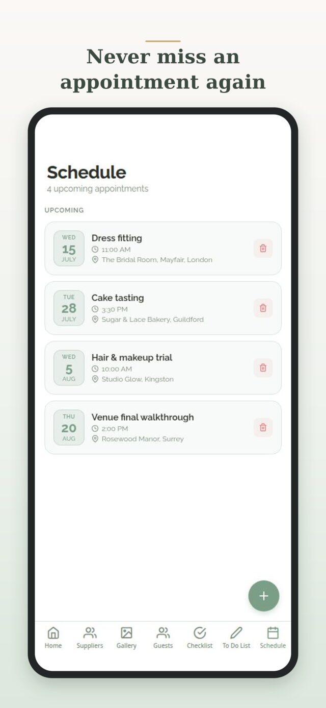 Appointments Schedule